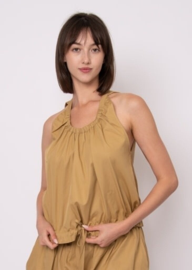 RD STYLE | HEDGE KAREN LT WEIGHT TWILL TOP-TAN