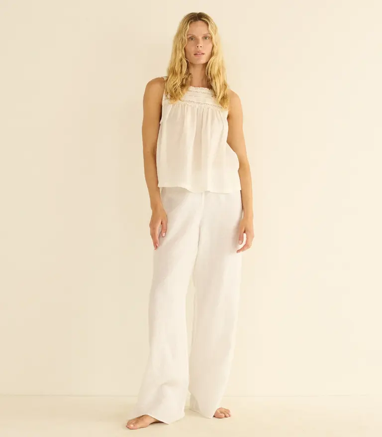 Dôen Lavon Linen Pant in Salt