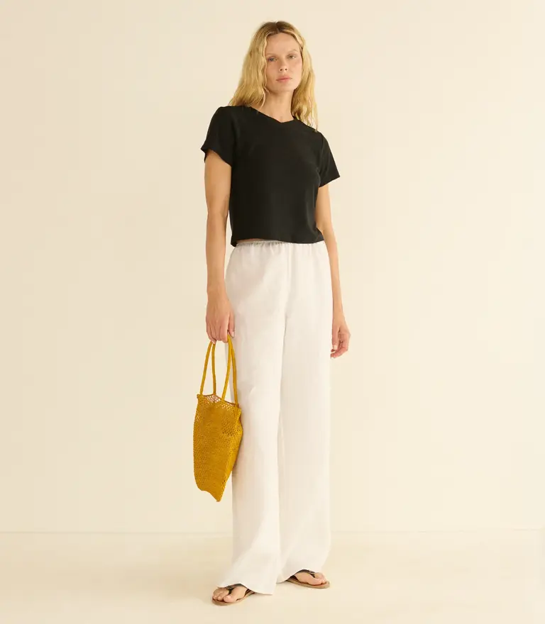 Dôen Lavon Linen Pant in Salt
