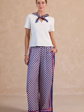 Current Air Checker Print Top & Pant Set