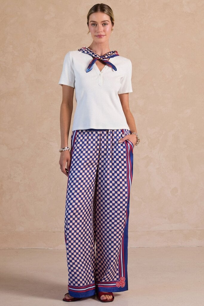 Current Air Checker Print Top & Pant Set