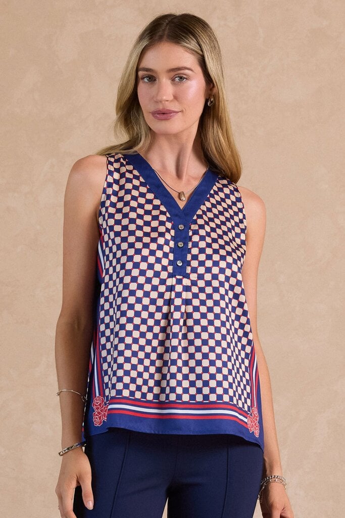 Current Air Checker Print Top & Pant Set