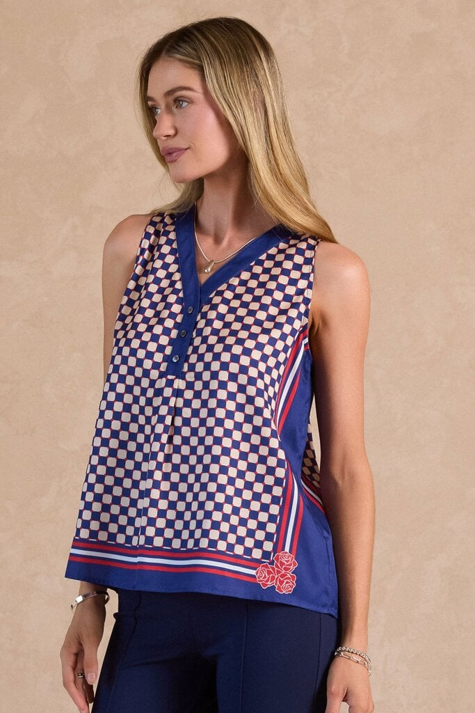 Current Air Checker Print Top & Pant Set
