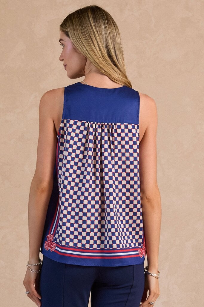 Current Air Checker Print Top & Pant Set