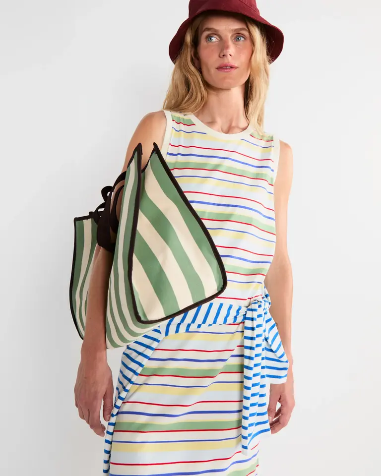 Kule The Tank Dress in Rainbow Multi Stripe