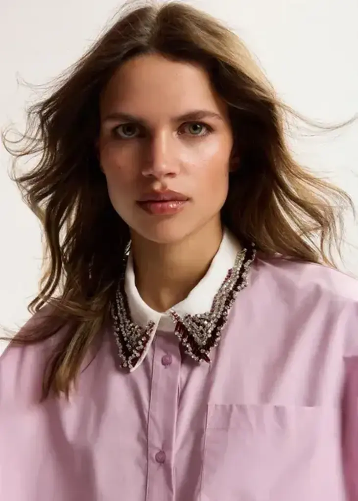 Essentiel Antwerp Janky Beaded Collar Shirt