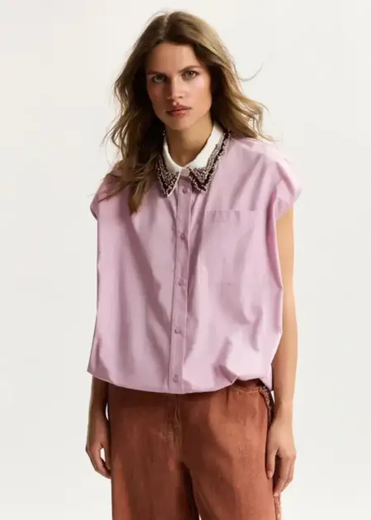 Essentiel Antwerp Janky Beaded Collar Shirt