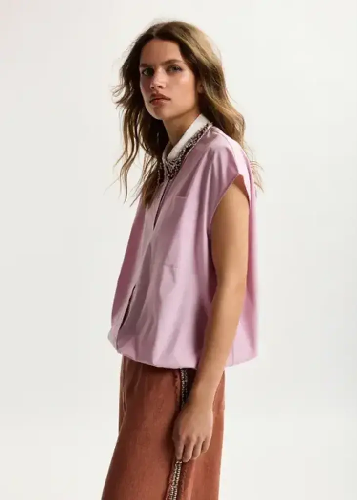 Essentiel Antwerp Janky Beaded Collar Shirt