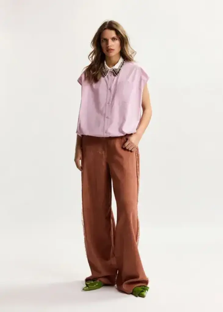 Essentiel Antwerp Janky Beaded Collar Shirt