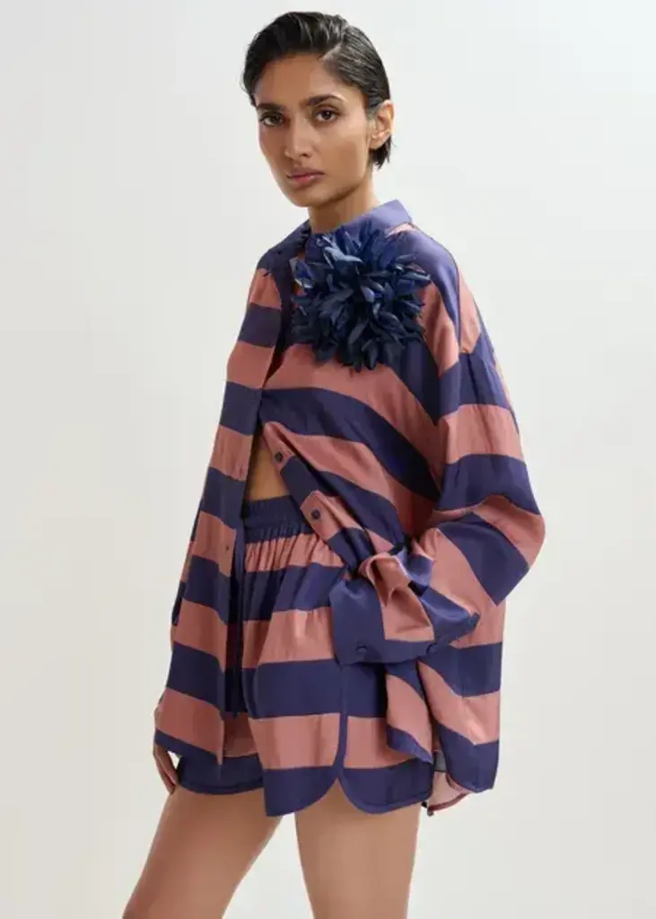 Essentiel Antwerp Jalana Striped Mini Shorts