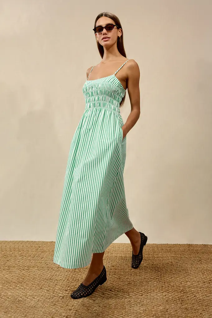 Rails Primrose Dress in Emerald Stripe