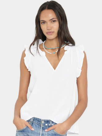 Xirena Bex Top in White Gauze