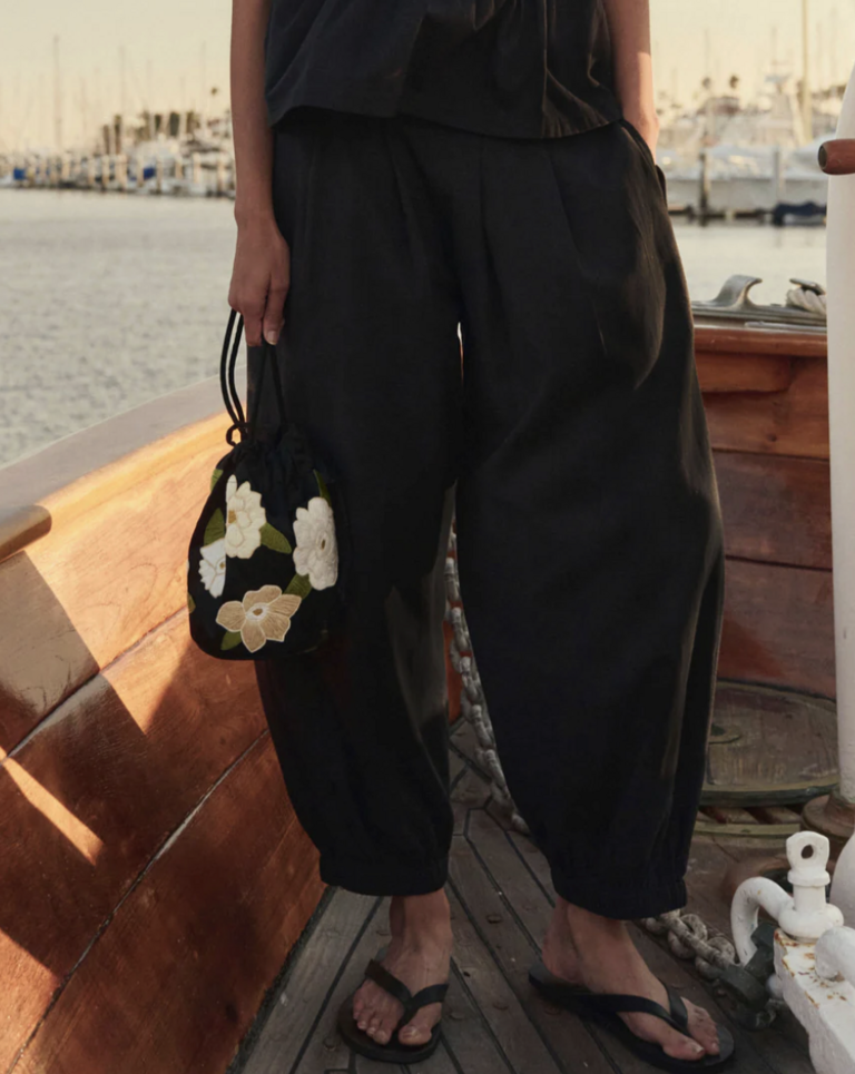 The Great Embroidered Cinched Bucket Bag