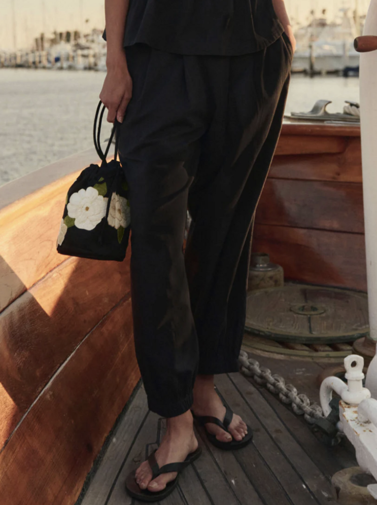 The Great Embroidered Cinched Bucket Bag