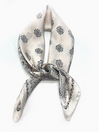 Lineta Small Silky Paisley Pattern Bandana Scarf