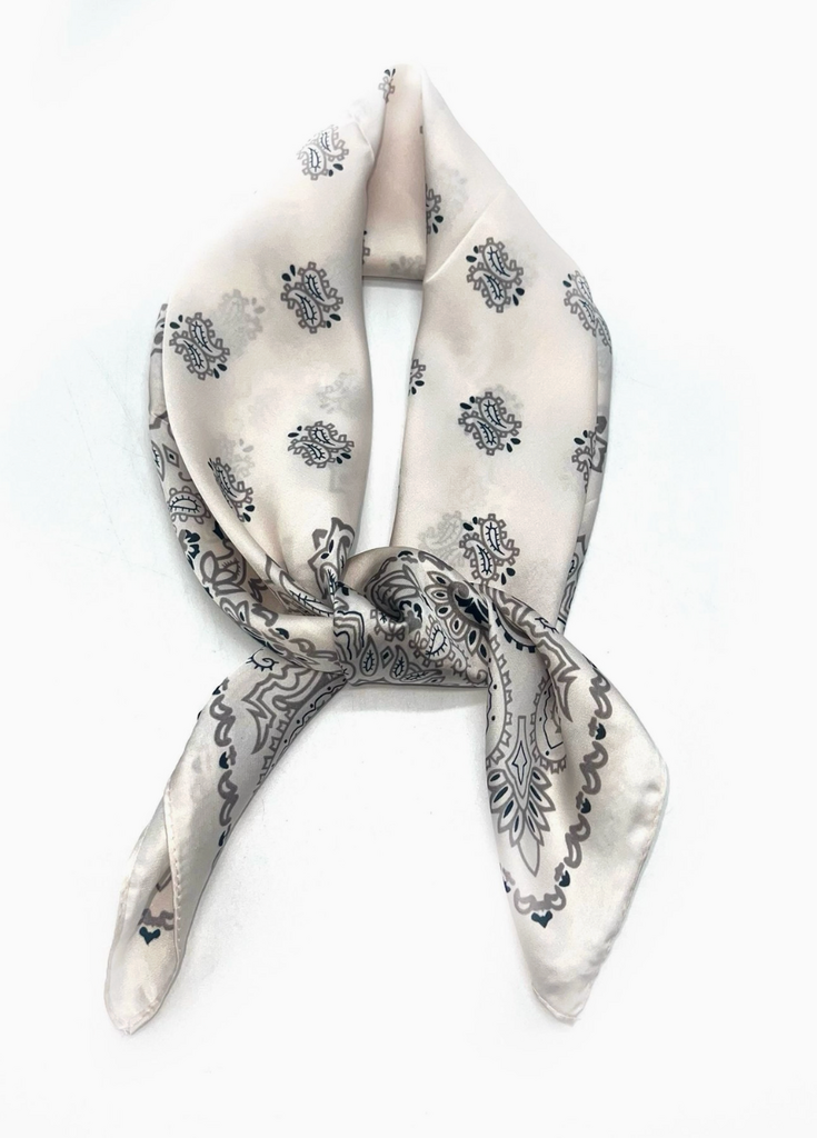 Lineta Small Silky Paisley Pattern Bandana Scarf