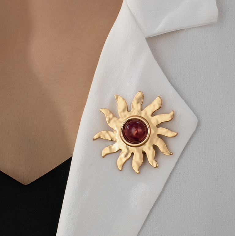 Joss Wall Celestrial Sunburst Brooch
