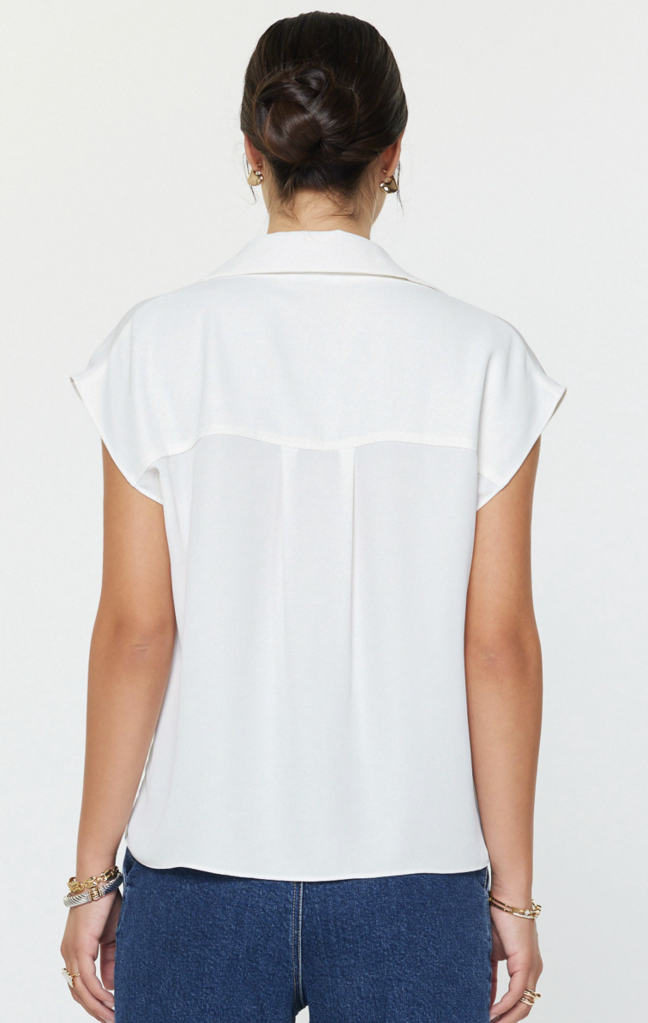Current Air Cap-Sleeve Button Down Blouse