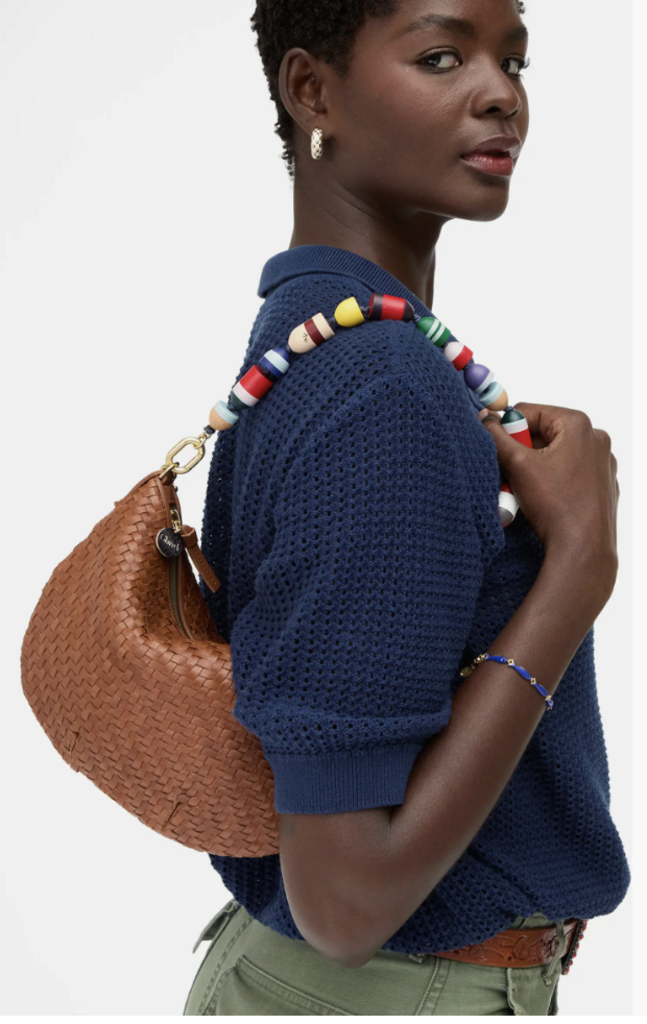 Clare V. Petit Moyen Woven Zig-Zag - Hazelnut
