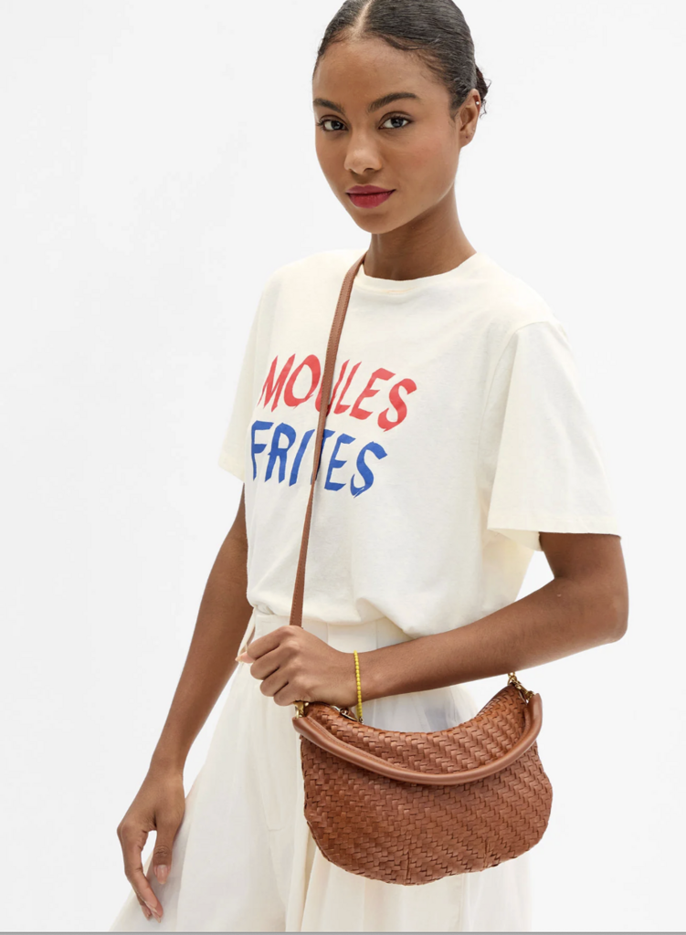Clare V. Petit Moyen Woven Zig-Zag - Hazelnut