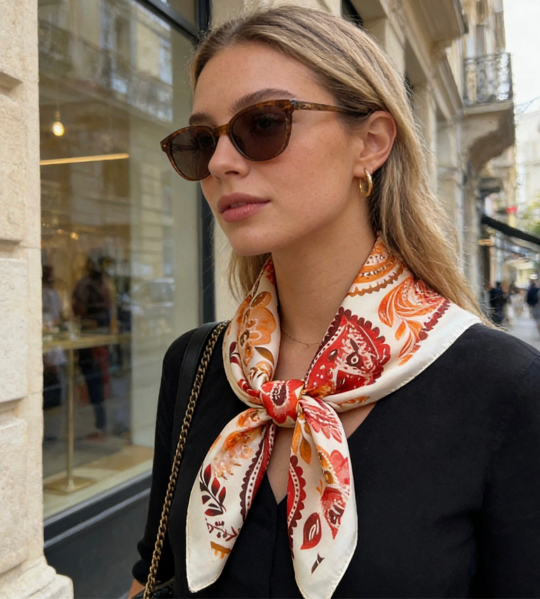 Lineta Silky Floral Multi Bandana Printed Scarf