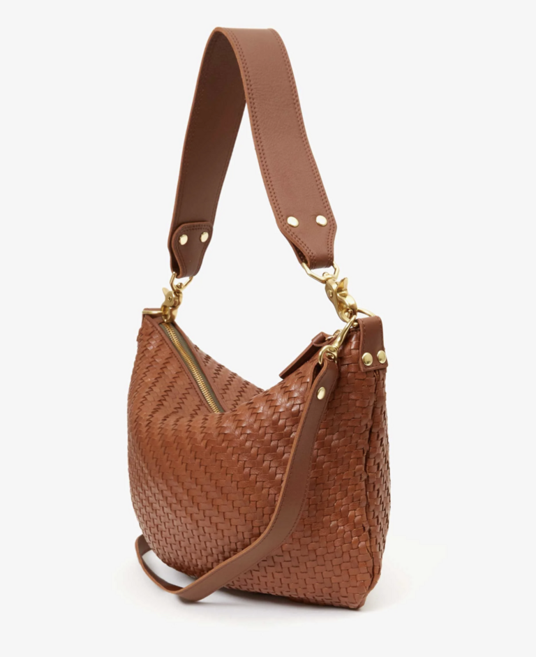 Clare V. Moyen Messenger  Woven Zig-Zag - Hazelnut