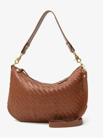 Clare V. Moyen Messenger  Woven Zig-Zag - Hazelnut