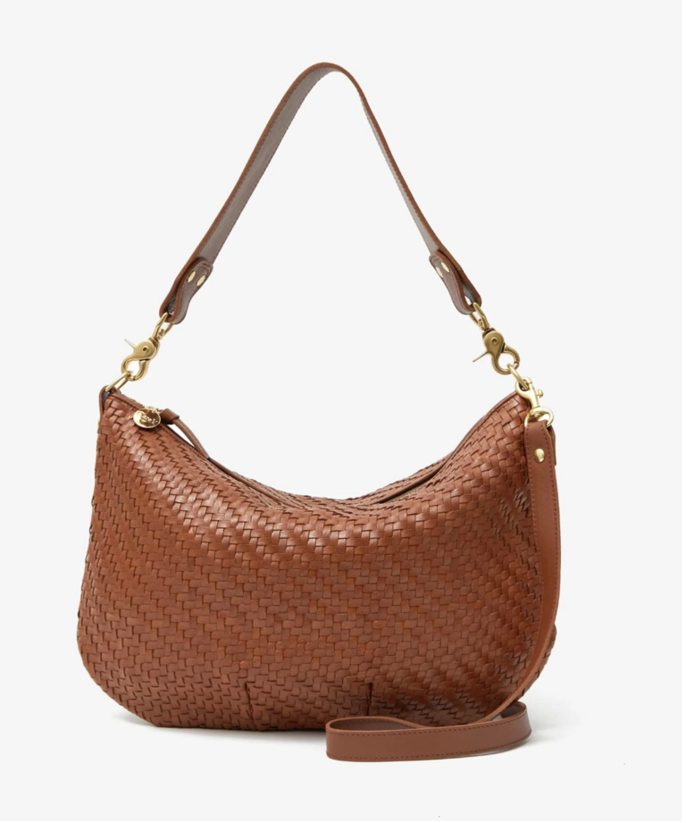 Clare V. Moyen Messenger  Woven Zig-Zag - Hazelnut