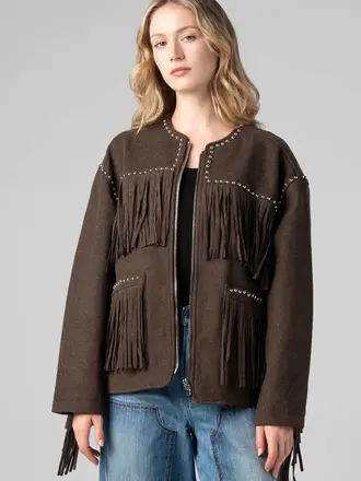 BlankNYC Fringe Shacket Jacket