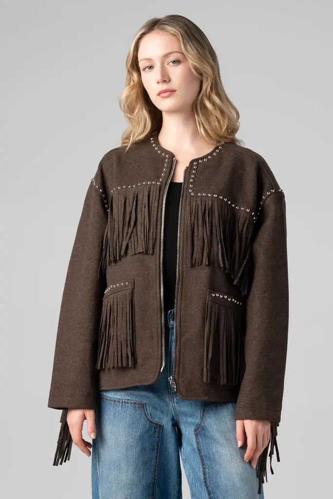 BlankNYC Fringe Shacket Jacket