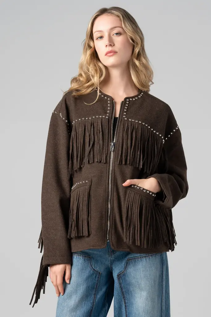 BlankNYC Fringe Shacket Jacket