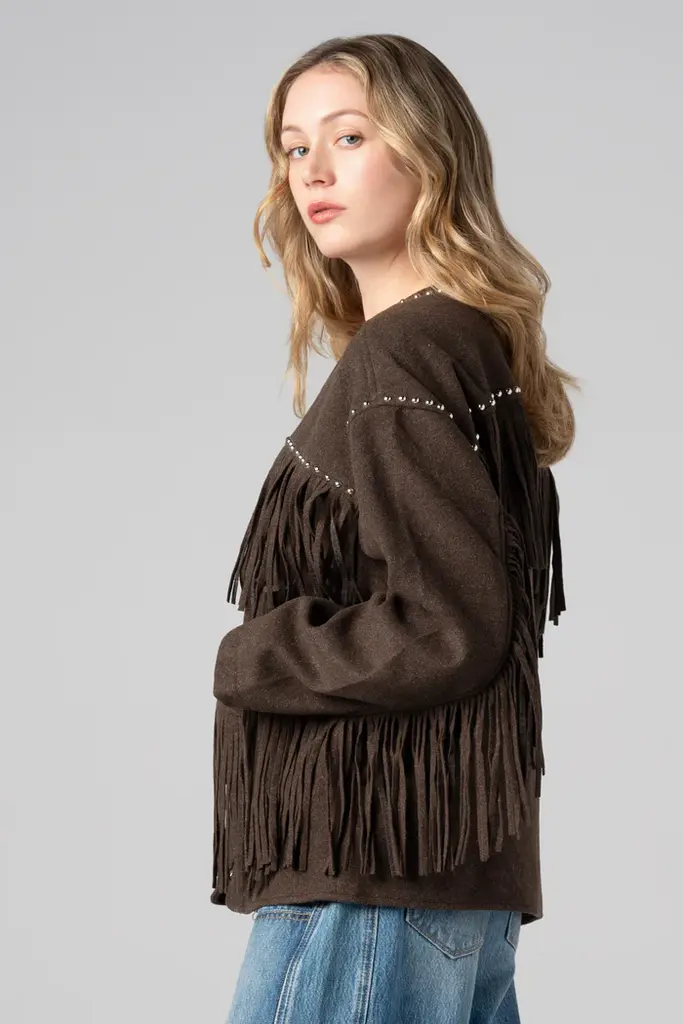 BlankNYC Fringe Shacket Jacket