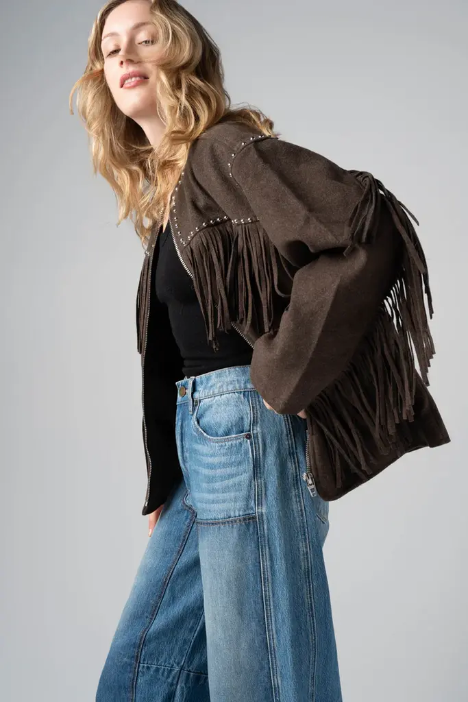 BlankNYC Fringe Shacket Jacket