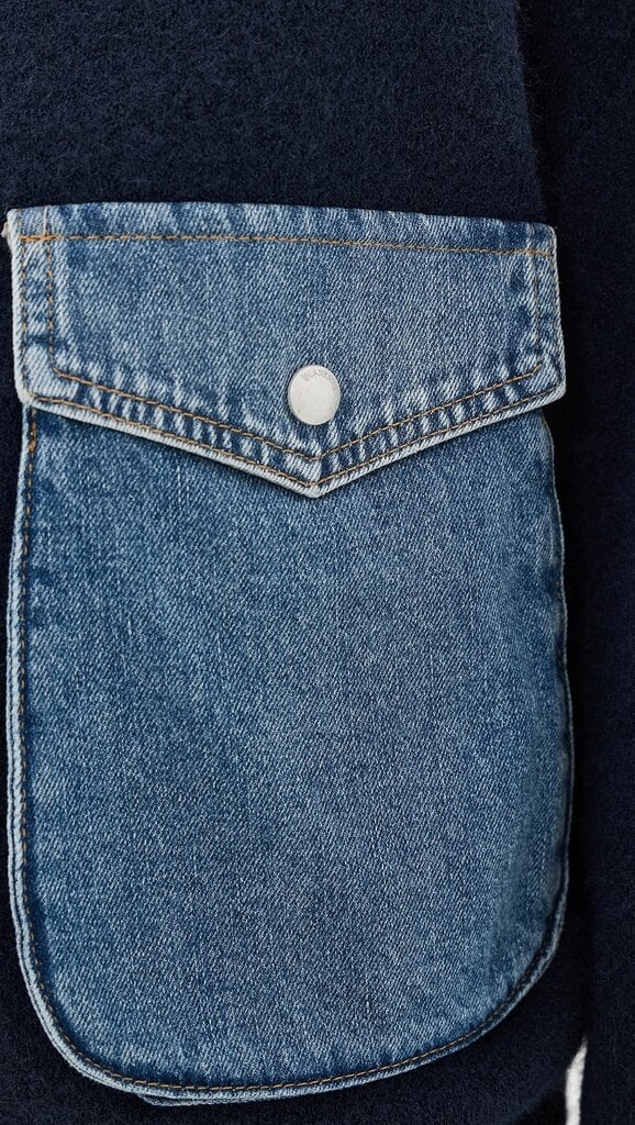 BlankNYC Sweater Bomber Jacket - Navy/Denim