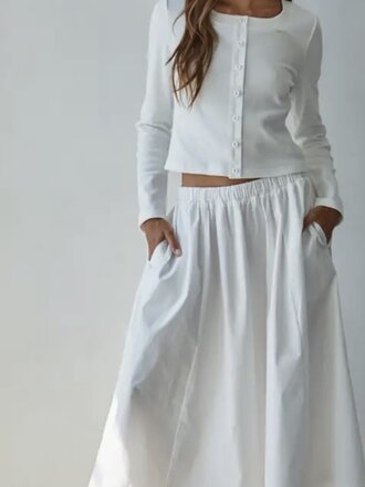 By Together Cotton Flare Midi Skirt