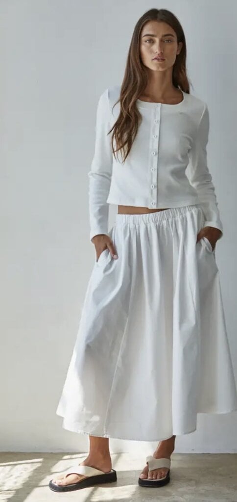 By Together Cotton Flare Midi Skirt