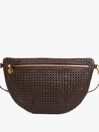 Clare V. Grande Fanny  Chocolate Rattan