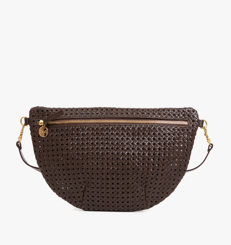Clare V. Grande Fanny  Chocolate Rattan