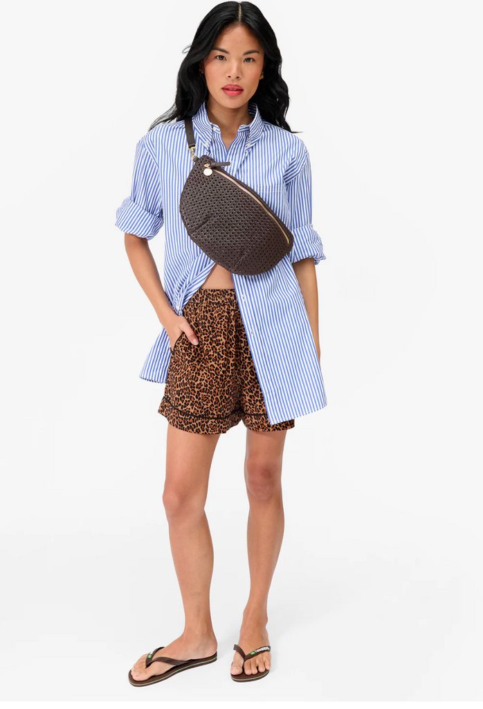 Clare V. Grande Fanny  Chocolate Rattan