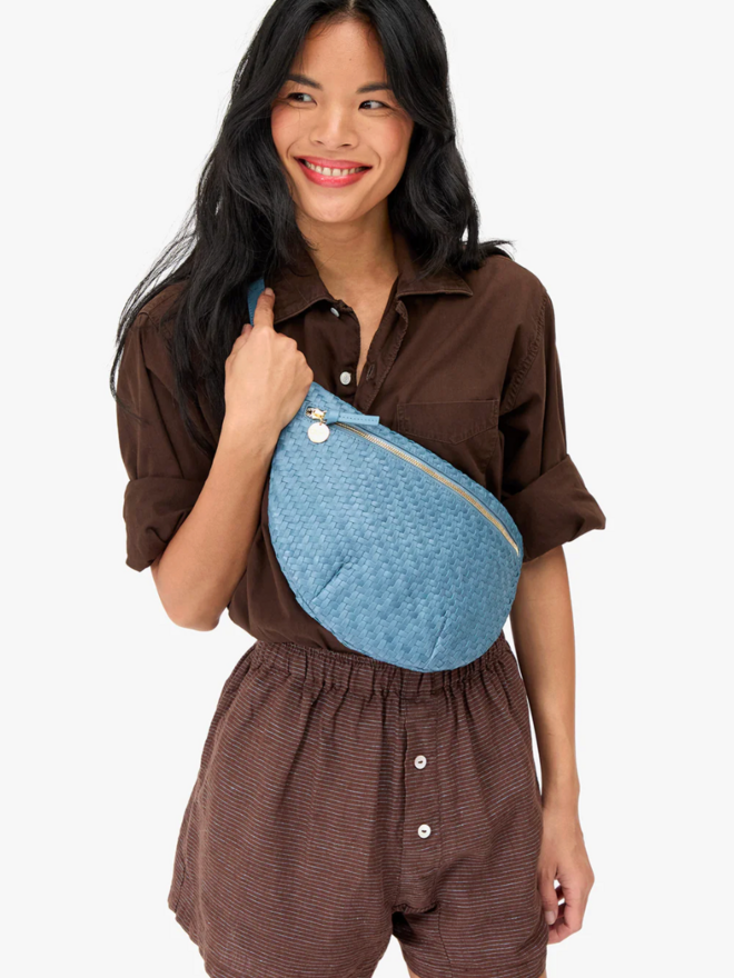 Grande Fanny Woven Zig Zag Dessert Blue - Rowe Boutique