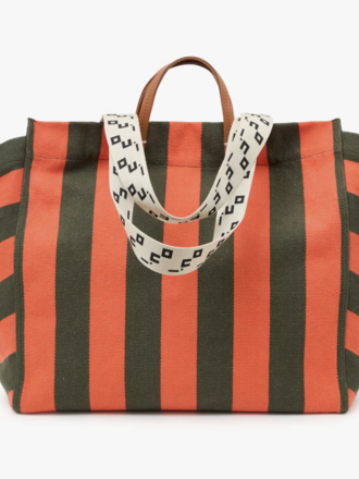 Clare V. La Côte Tote in Canvas Stripe