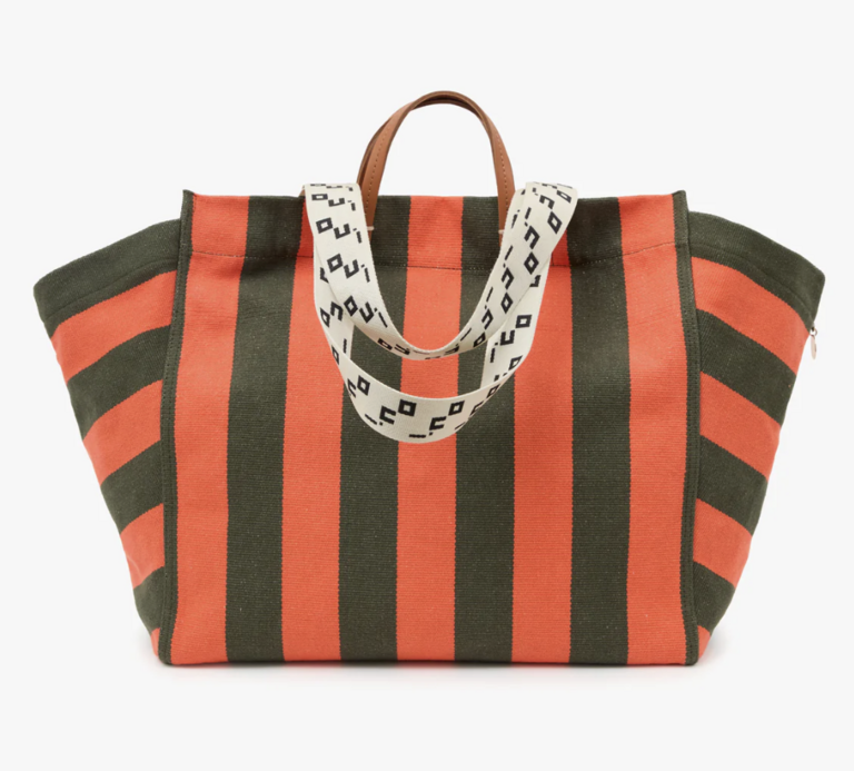 Clare V. La Côte Tote in Canvas Stripe