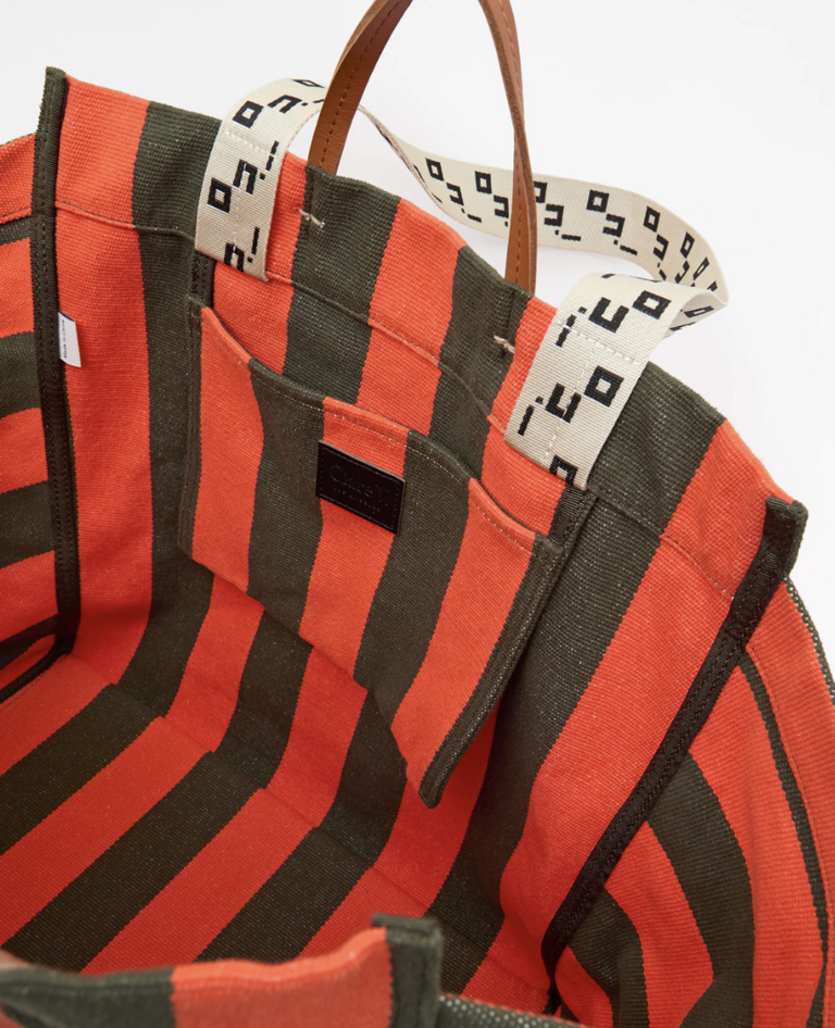 Clare V. La Côte Tote in Canvas Stripe