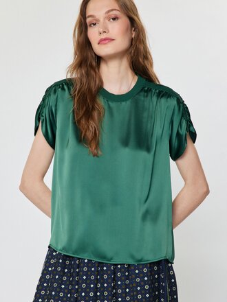 Current Air Shirred Sleeve Top