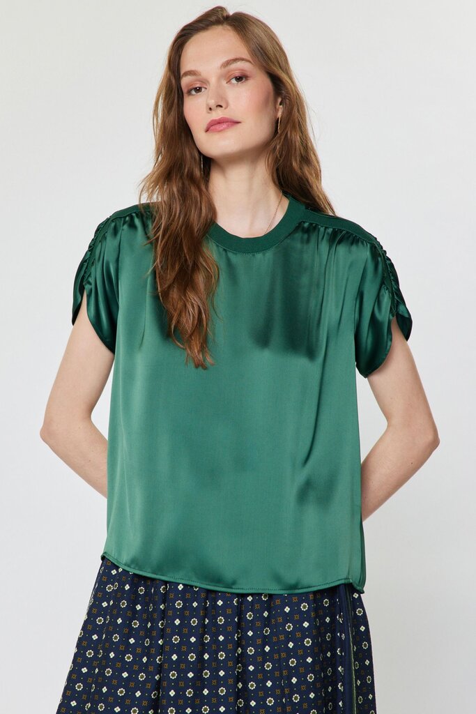 Current Air Shirred Sleeve Top