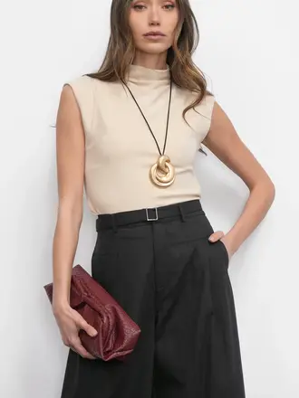 Greylin Paloma Funnel Neck Knit Top