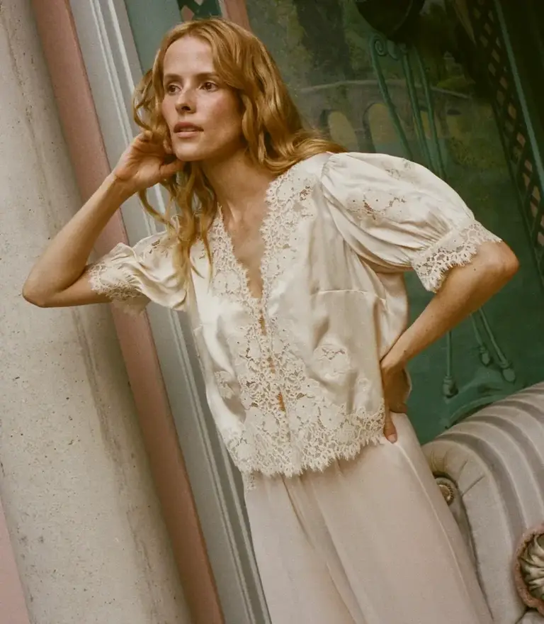 Dôen Idella Silk Satin Top