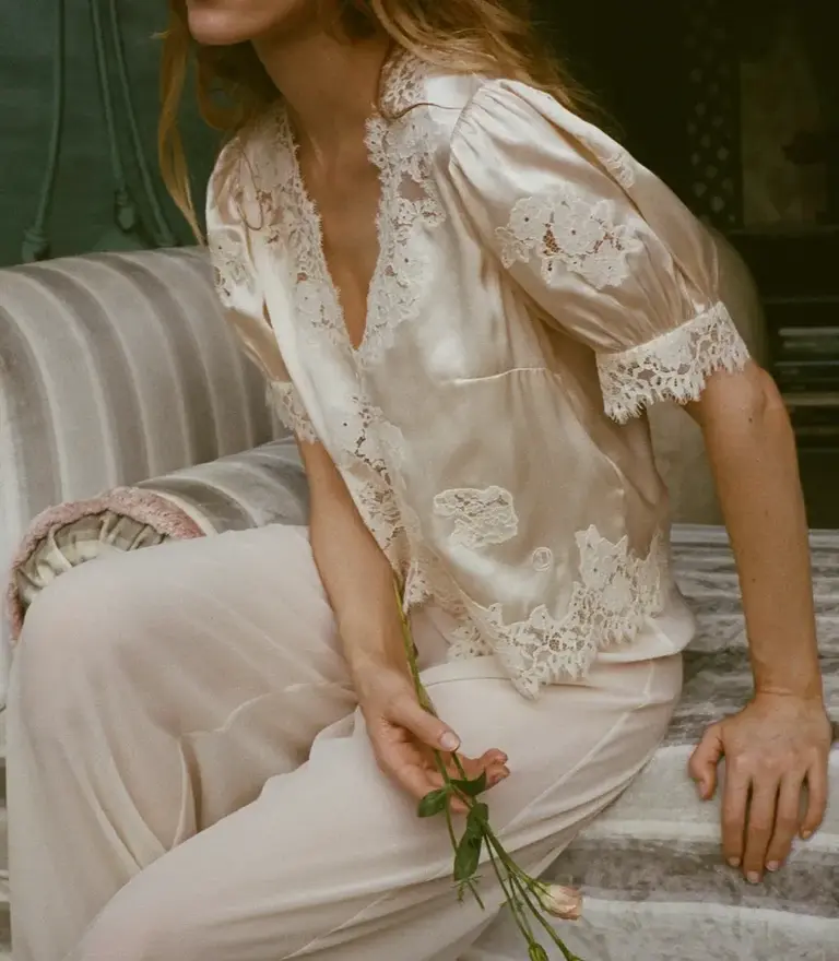 Dôen Idella Silk Satin Top