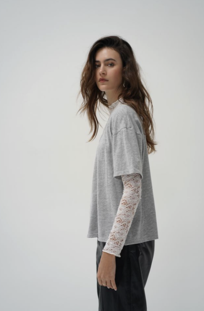 LNA Mirage Lace 2 piece L/S Top