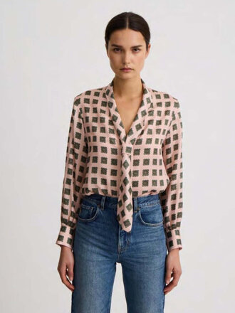 Smythe V-Necktie Blouse